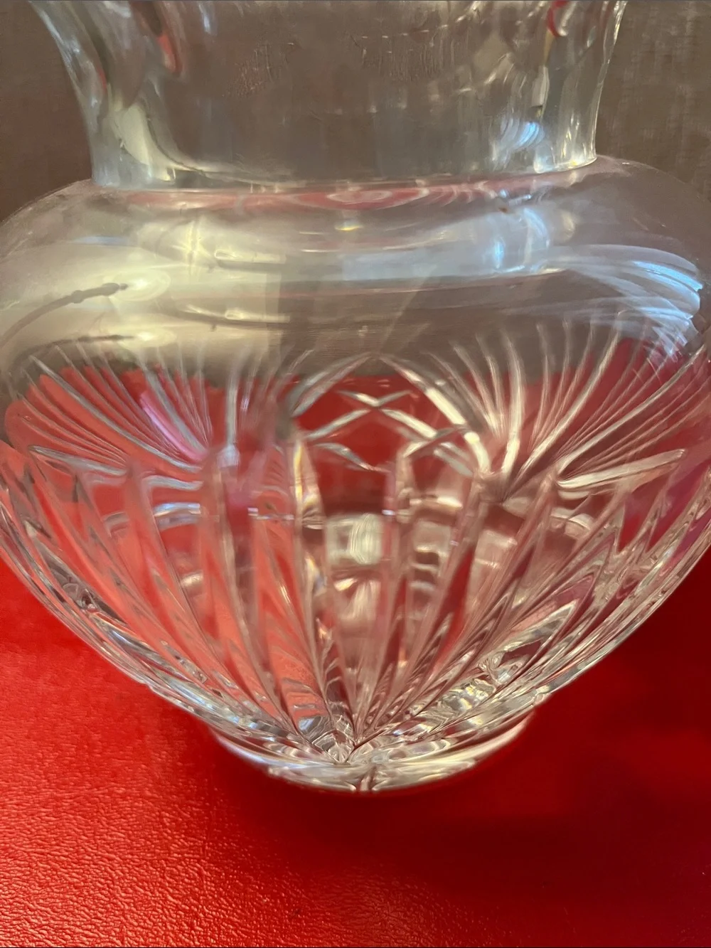 GORHAM lead crystal starburst pattern glass vase 5.5”H 5”D